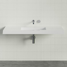 Essential Accessible 1200mm Gloss White Rectangular Composite Wall Hung Basin